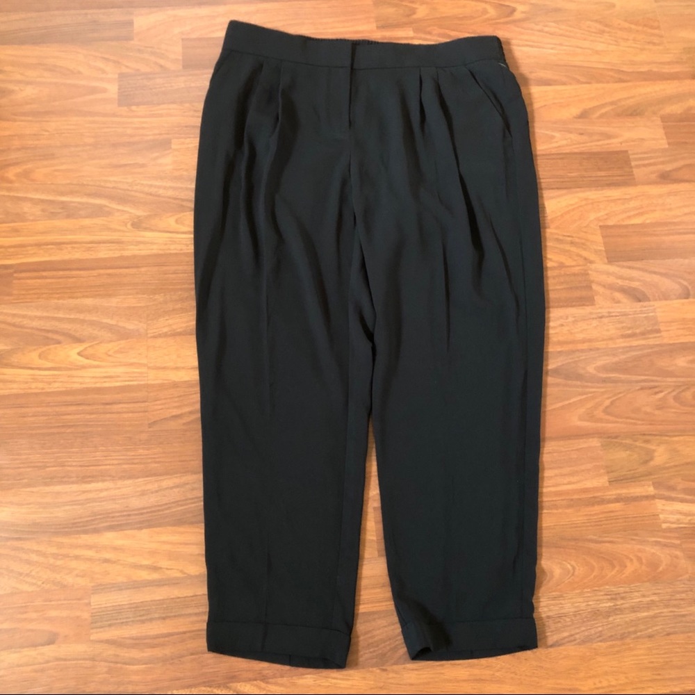 Ann Taylor Loft Marisa Pleated Ankle Black Pants Size 12